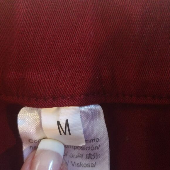 Apperloth A brick red burgundy skinny stretch pants, ankle length, size M - Picture 7 of 8